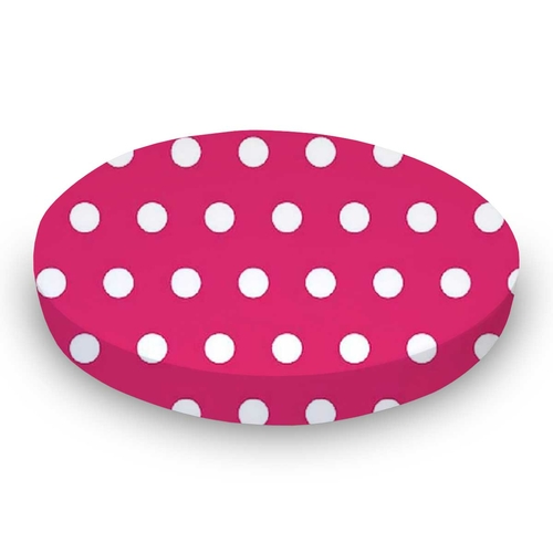 SheetWorld Fitted Round Crib Sheet - 100% Cotton Woven - Polka Dots