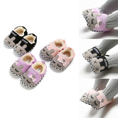 Newborn Kid Baby Girls Boys Warm Shoes Cartoon Fur