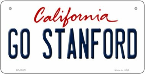 Smart Blonde BP-12671 3 x 6 in. Go Stanford Novelty Metal Bicycle Plat