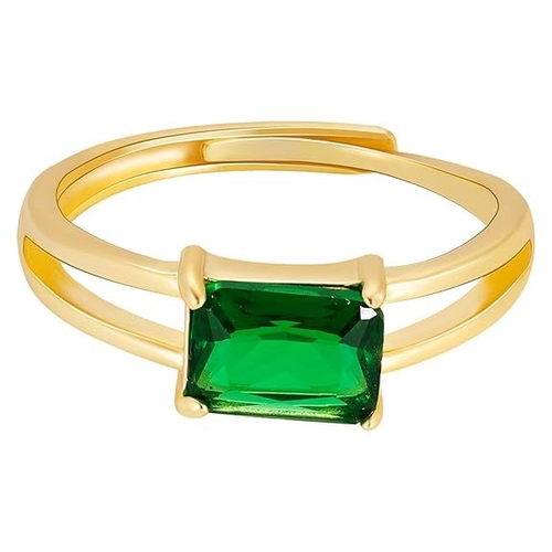 Golden Green Velvet Stone Ring