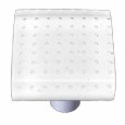Hot Knobs HK1211-KA Bubbles White Square Glass Cabinet Knob - Aluminum