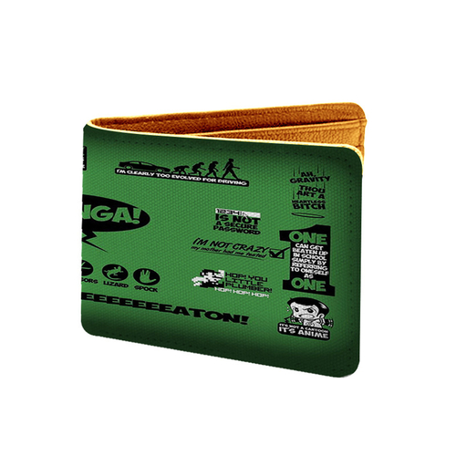 Bazinga Design Green Canvas, Artificial Leather