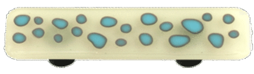 Hot Knobs HK6008-PB Reactive Clear White Rectangle Glass Cabinet Pull