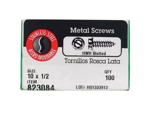 Hillman 823084 10 x 0.5 in. Howrah Sheet Metal Screw  Stainless Steel 