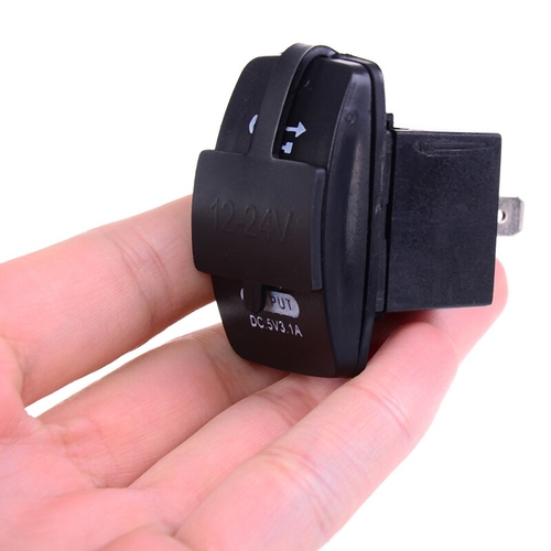 12 24V Dual USB Car Charger Rocker Switch 5V 3.1A