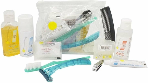 Pack of 24 Travel Kit. Clear Travel Zip Lock Case. Toiletry Bag for