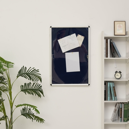 Vinsetto Lockable Bulletin Board Magnetic Directory Aluminum Frame