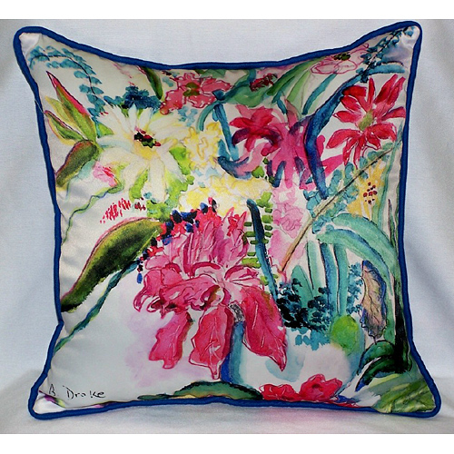 Betsy Drake HJ722 Multi Florals Art Only Pillow 18"x18"