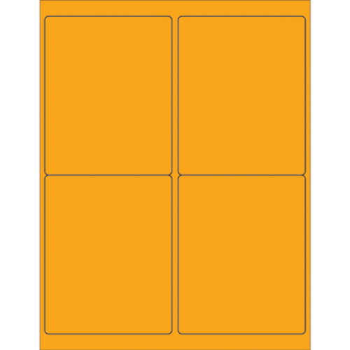 Box Partners LL181OR 4 x 5 in. Fluorescent Orange Rectangle Laser Labe