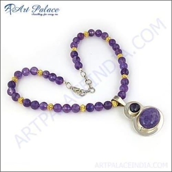 Stunning Traditional Multi-Gemstone 925 Silver Necklace -