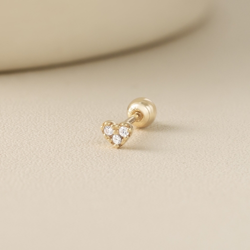 14K (58.5%) SOLID GOLD MINI HEART PIERCING