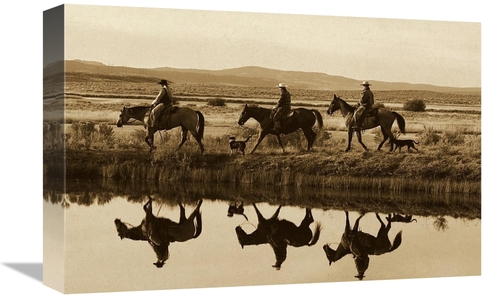 Global Gallery GCS-453701-1218-142 12 x 18 in. Cowboys & A Cowgirl Rid