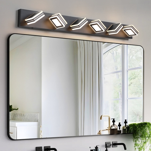 Modern 6-Light LED Vanity Light - Sleek Bathroom Wall Fixture, Iron &
