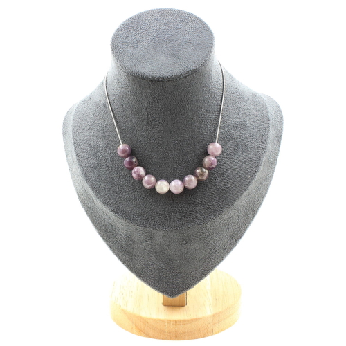 Purple Mica from Tanzania 8 mm 10 beads necklace. 