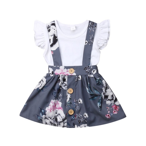 2019 Cute Toddler Baby Girl Ruffles Sleeve Cotton