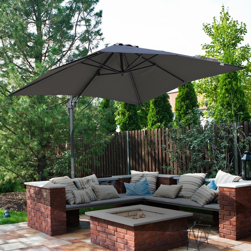 Outsunny 8‚Äòx8‚Äô Square Patio Offset Hanging Cantilever Umbrella