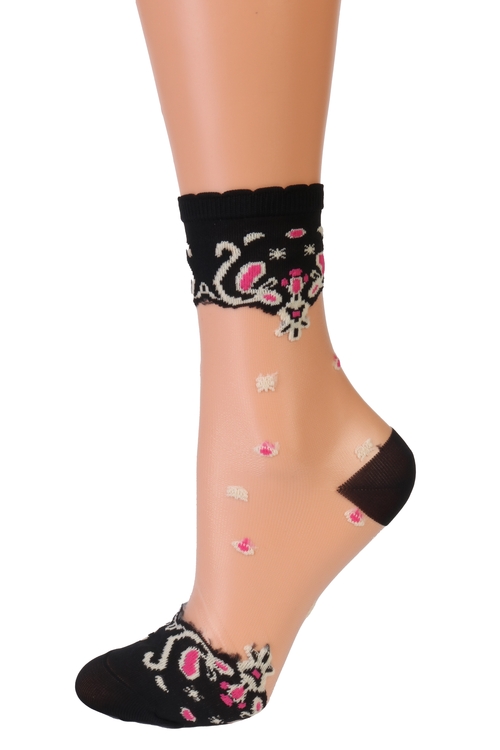 PERLY black sheer socks