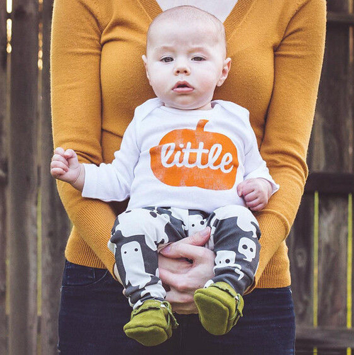 Halloween Pumpkin Baby Boys Girls Bodysuits