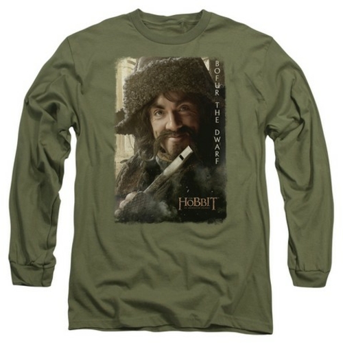 Trevco The Hobbit-Bofur Long Sleeve Adult 18-1 Tee- Military Green - M