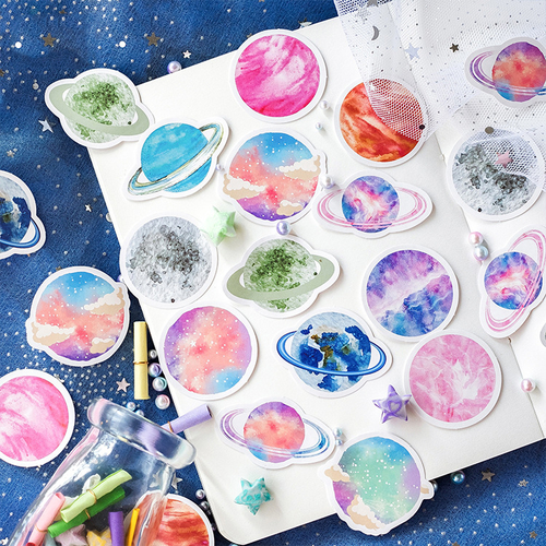 45PCS/PACK Cute Planet Sticker Marker