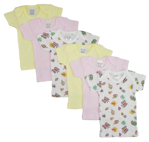 Bambini CS-059NB-059NB Girls Pastel Variety Short Sleeve Lap T-shirts&
