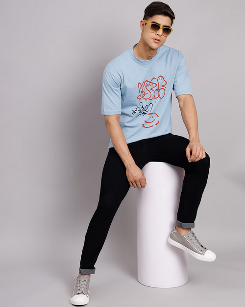 Striped Crew-Neck Sweatshirt with Ribbed Hem BLACK