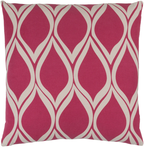 Surya SMS018-1818D Somerset Throw Pillow - Bright Pink & Ivory - 18 x 