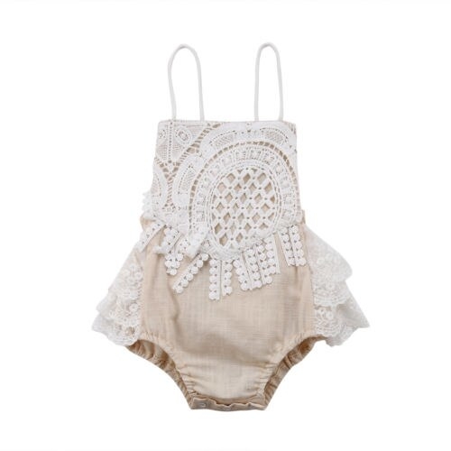 Fashion Newborn Baby Girl Clothing Sleeveless Lace