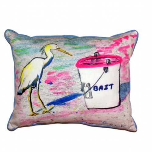 Betsy Drake ZP531 Hungry Egret Extra Large Zippered Pillow - 20 x 24 i