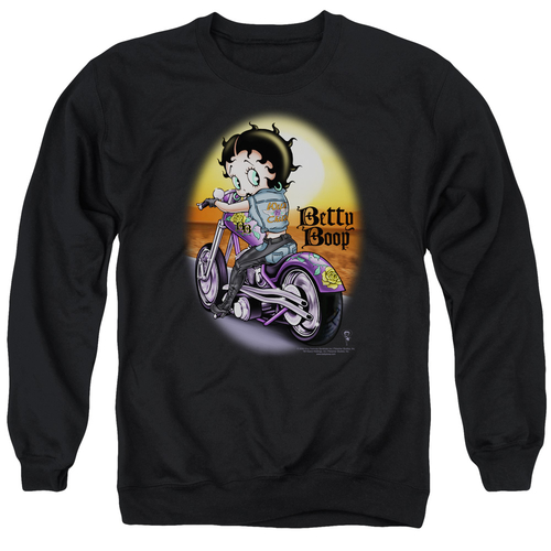 Trevco BB298-AS-5 Betty Boop & Wild Biker Long Sleeve Adult Crewneck S