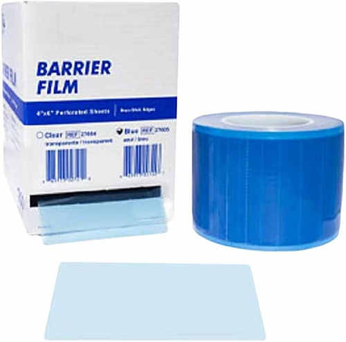 Adhesive Barrier Film 4" x 6". Pack of 14400 Blue Disposable Tapes