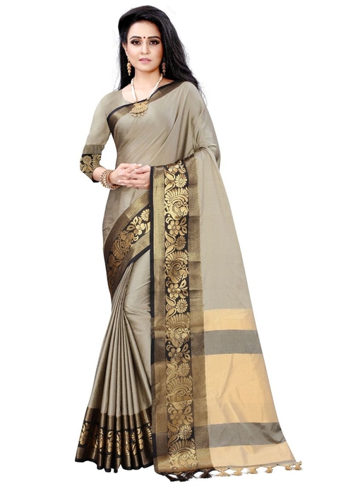 Generic Women's Cotton Silk Saree (Multi Color ,