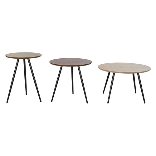 Set of 3 small tables DKD Home Decor Metal MDF (60 x 60 x 38 cm)