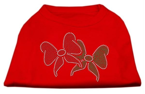 Main Mirage Pet Products 52-25-19 SMRD Christmas Bows Rhinestone Shirt Red  image