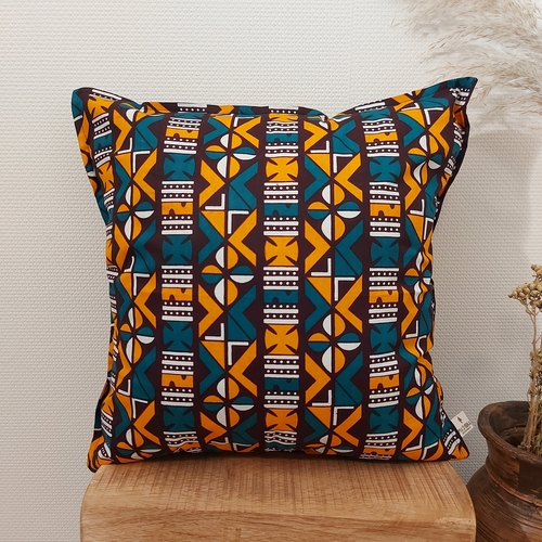 African Print Cushion Cover made from 100% Mudcloth Bogolan Inspired