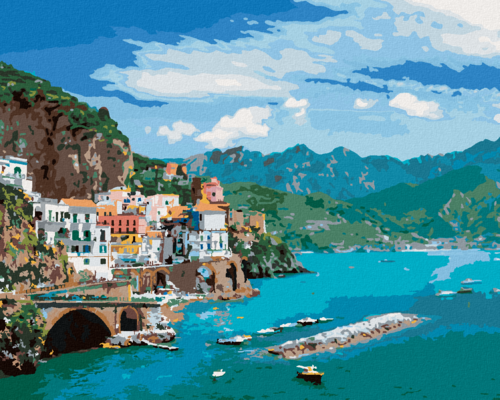 Paint by Numbers - LANDSCAPE ON THE AMALFI COAST IN ITALY