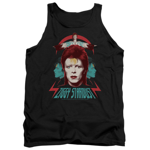 Trevco BOWIE106-TK-4 David Bowie Ziggy Heads-Adult Tank, Black - E