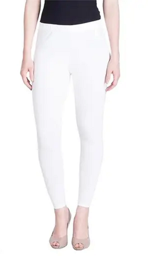 Women Solid Premium Cotton Ankle Length Leggings | Mid-Waist |