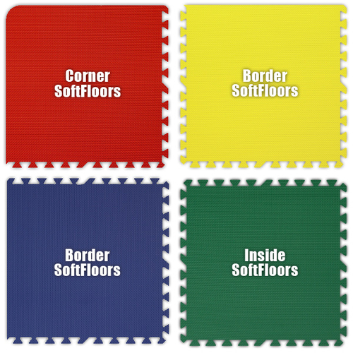Alessco SFRYBG1010 SoftFloors -Red- Yellow- Blue- Green -10  x 10  Set