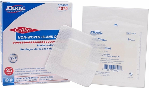 Dukal Island Dressing. Pack of 25 Adhesive Dressings 4" x 14" for