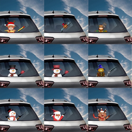 Halloween Christmas Waving Wiper Decals PVC Wiper