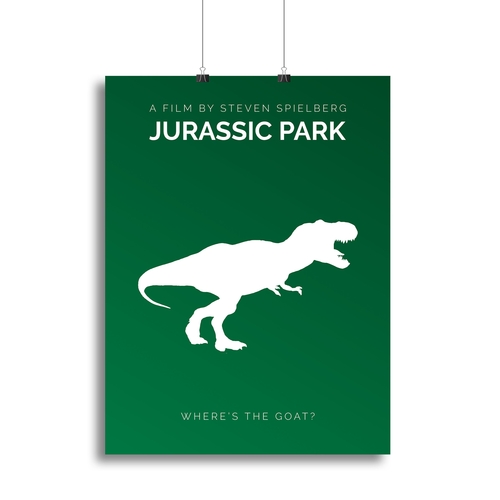 Jurassic Park Wheres The Goat Minimal Movie Canvas Print or Poster