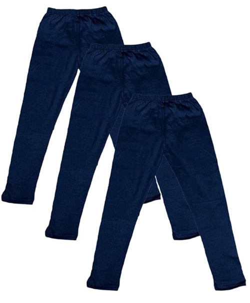 Girls Cottton Navy Blue Leggings Pack of 3