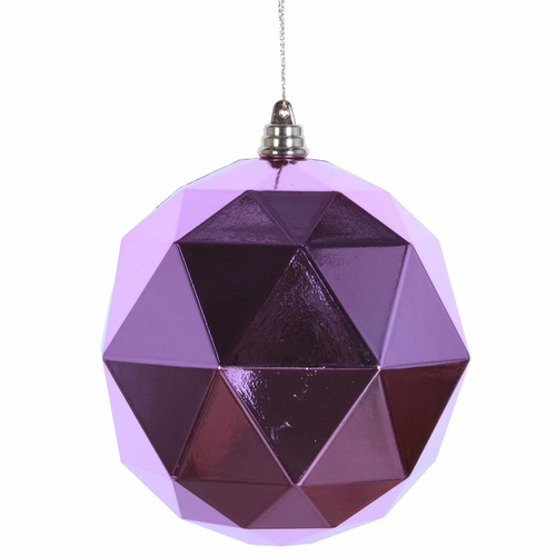 Vickerman M177479DS 6 in. Pink Shiny Geometric Christmas Ornament Ball