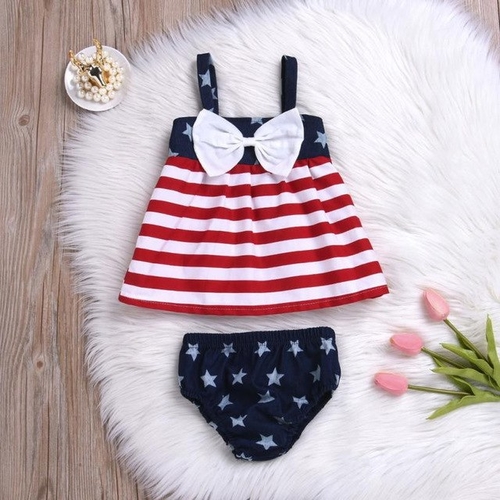 Girls Clothes 2018 2Pcs Infant Baby Girls 4th Of