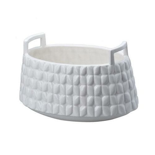 Basket Oval Bowl White