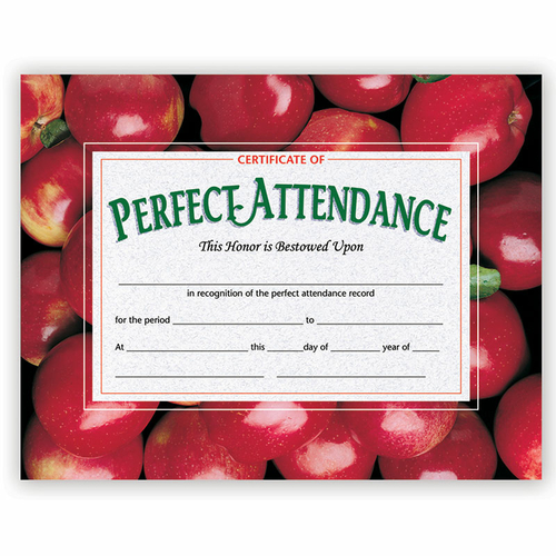 Flipside H-VA513-3 Hayes Certificates Perfect Attendance with Apples&#