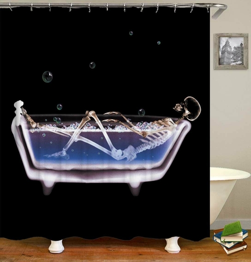 Skeleton Bath Time Shower Curtain