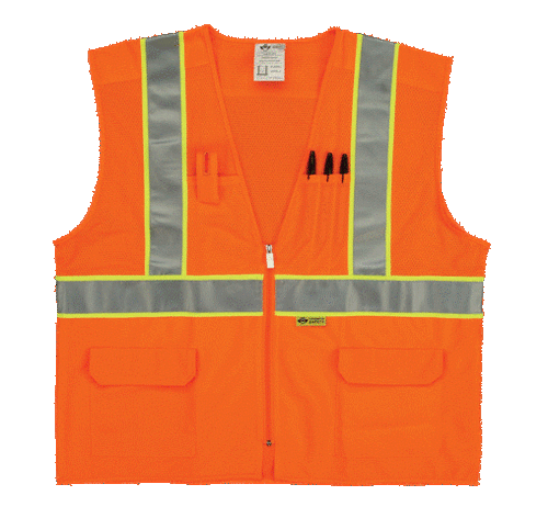 2W MS530C-2 XXL Class 2 Mesh And Solid- Ansi Vest - Orange- XX-Large