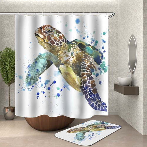 Art Painting Turtle Shower Curtain